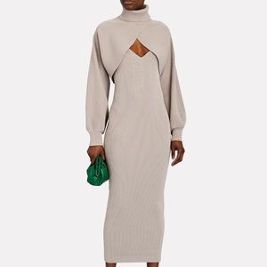 Ronny kobo lalu midi knit dress with turtleneck shrug set